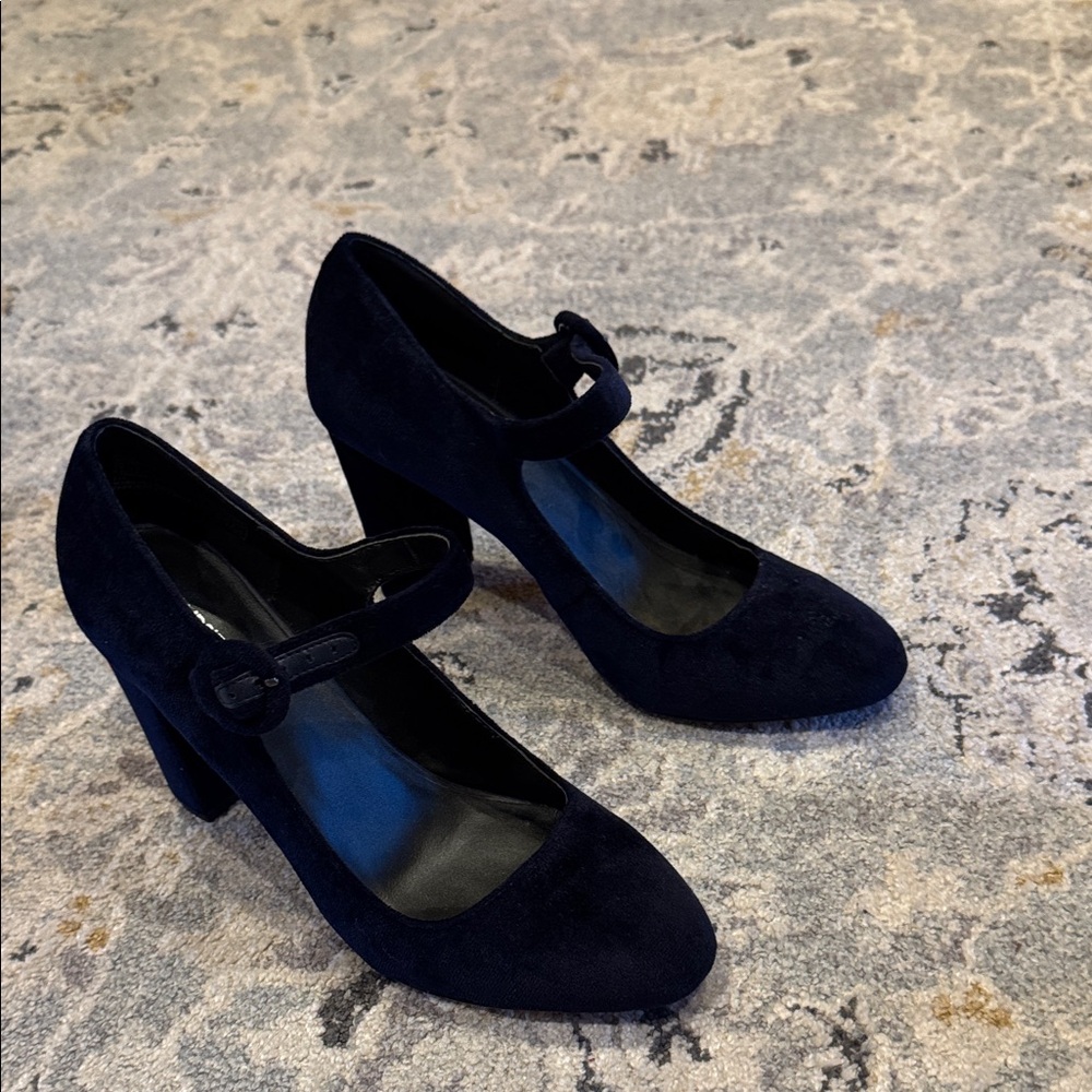 Elegant Lands End Black Mary Jane Heels